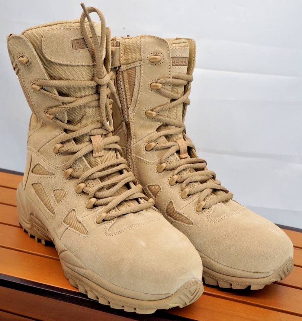 Reebok Rapid Response 6" Tactical Composite toe Boots Desert Tan Suede Sz 10 W
